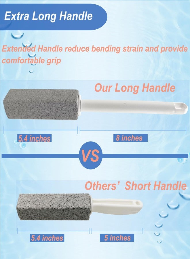 Tuodeal Pumice Stone Toilet Bowl Cleaner with Extra Long Handle - Effortlessly Removes Hard Water Stains, Limescale, Calcium, Rust from Toilets, Bathtubs, Grills, Pools & Sinks, 1 Wand+6 Pumice Stones - Image 2