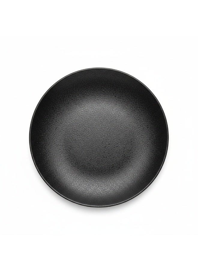 AKDC Ceramic Dessert Plate 23CM | Matte Black Speckled Finish | Restaurant-Grade Tableware - Image 1