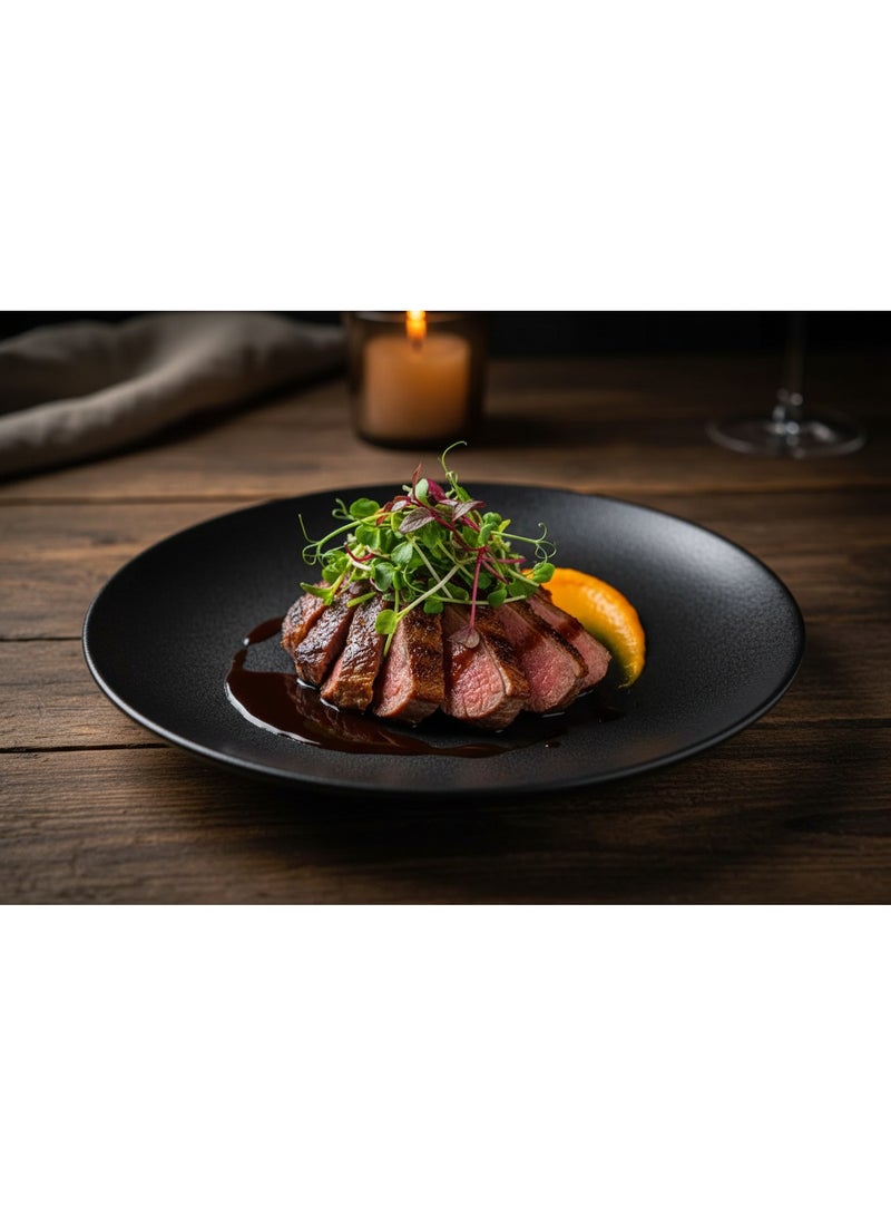AKDC Ceramic Dessert Plate 23CM | Matte Black Speckled Finish | Restaurant-Grade Tableware - Image 4