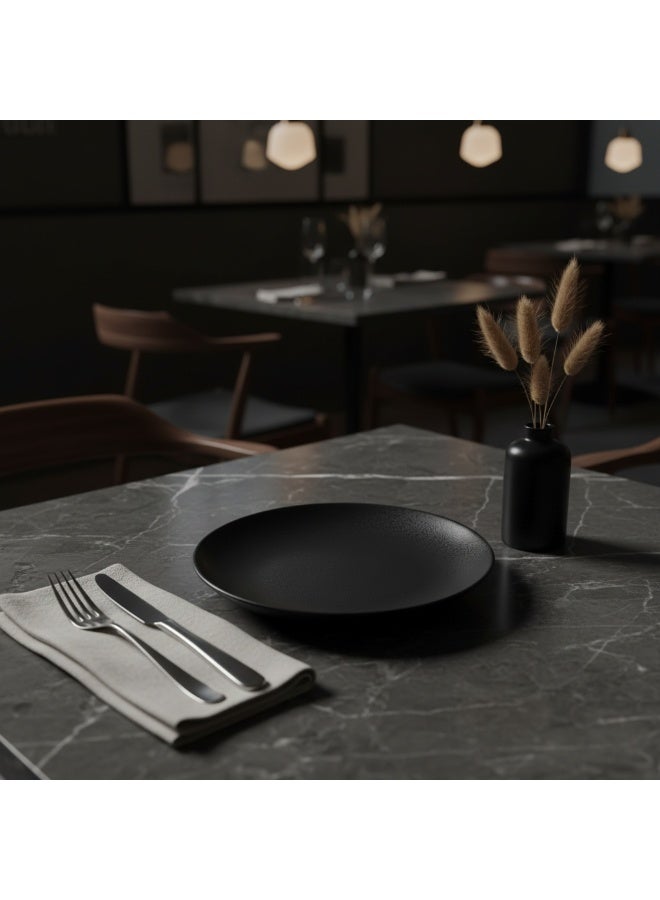 AKDC Ceramic Dessert Plate 23CM | Matte Black Speckled Finish | Restaurant-Grade Tableware - Image 5