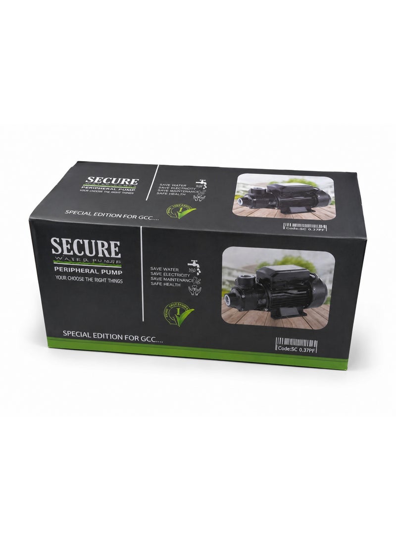 SECURE SC0.5WP Peripheral Water Pump 0.5HP, 370W Electric Single Phase Pump, 40 L/min Flow, 35m Head, 9m Suction, 220-240V, 50Hz, IP54, Continuous Duty Water Transfer Pump - Image 3