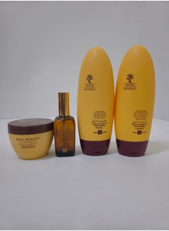 REALBEAUTY Argan Oil Set of Shampoo 450ml, Conditioner 450ml, Hair Mask 300ml and Serum Oil 100ml with Argan Oil  - Image 1