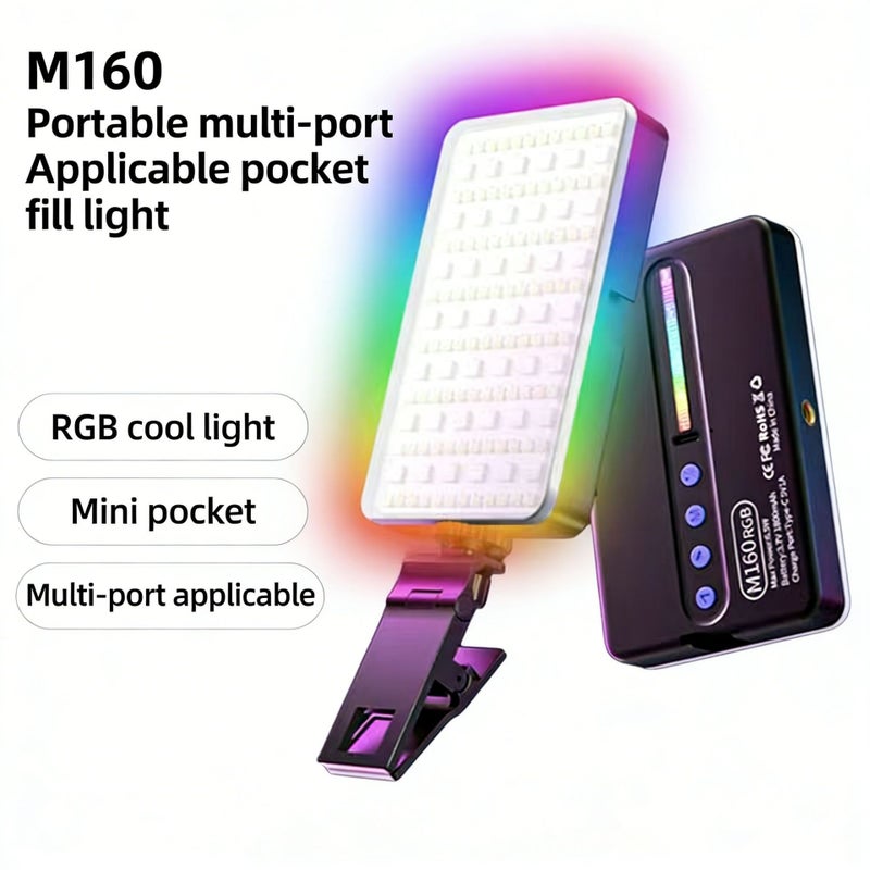 M160 Portable LED Video Light for Live Streaming, Photography, and Selfie - Image 2