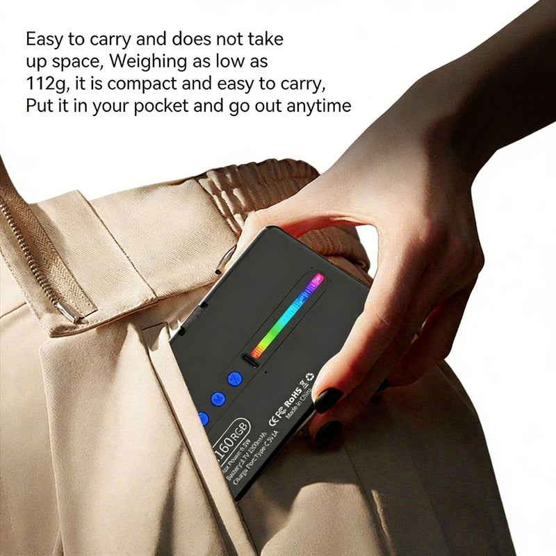 M160 Portable LED Video Light for Live Streaming, Photography, and Selfie - Image 4