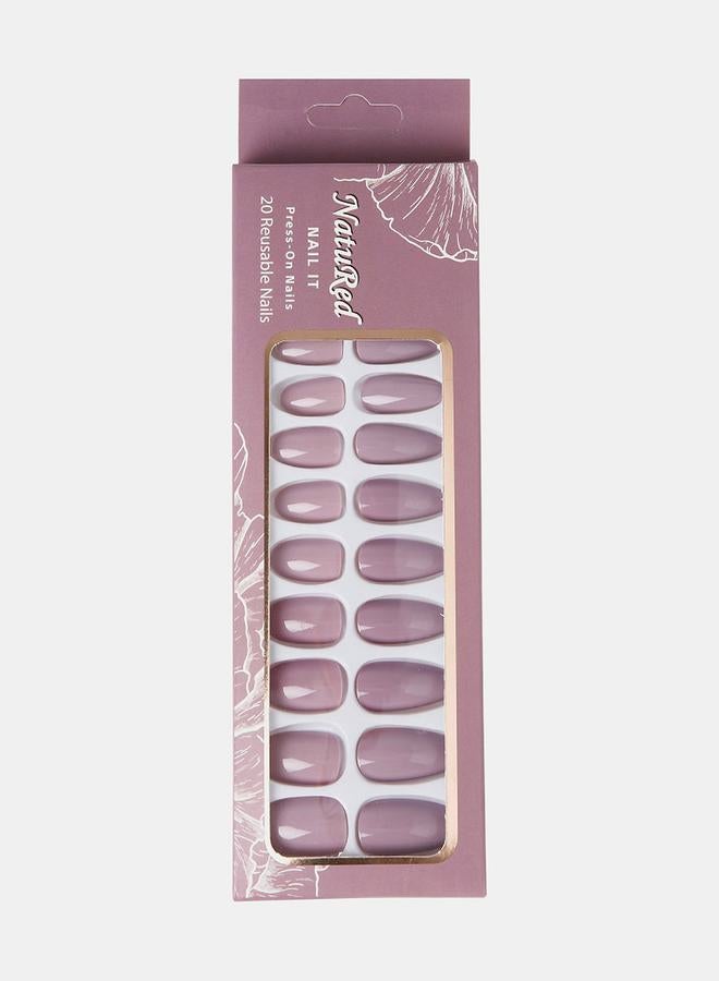 NatuRed Nail It Press-On Nails, Opera Mauve