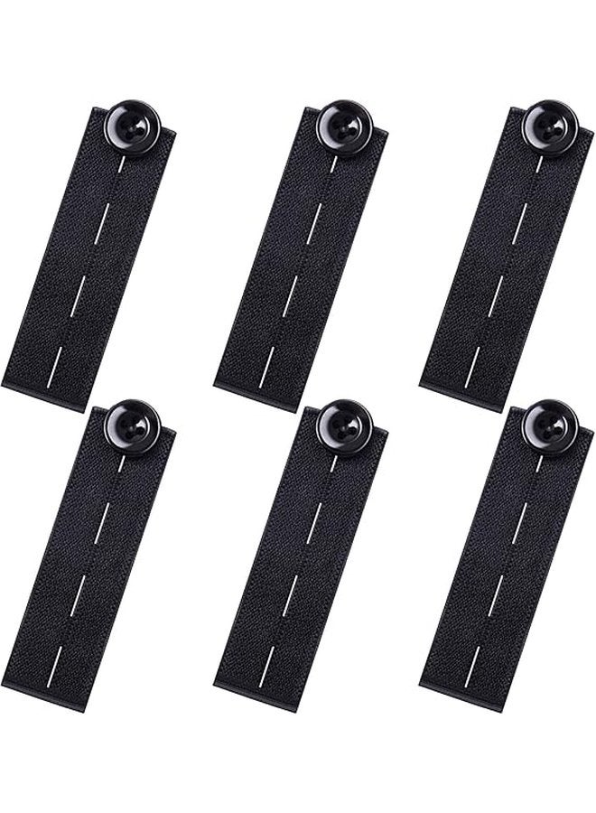 Oasisgalore Black Elastic Waistband Extender Button for Jeans Pants - Easy Lengthen Belt Extension - Image 1