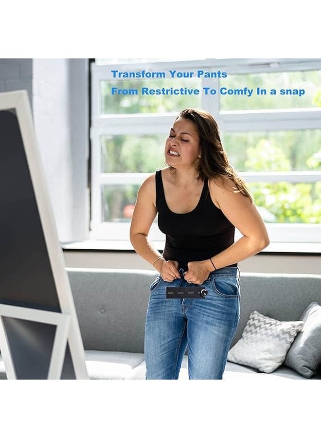 Oasisgalore Black Elastic Waistband Extender Button for Jeans Pants - Easy Lengthen Belt Extension - Image 3