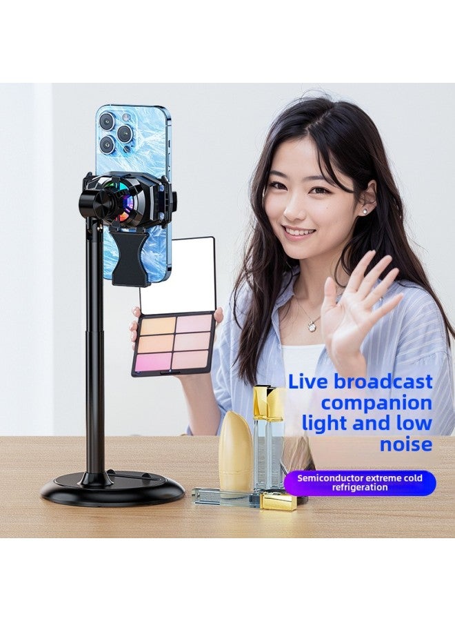 X107 Mobile Phone Radiator Semiconductor Refrigeration Back Clip Digital Display Z51 Universal Live Broadcast Bracket Game Cooling Artifact-Color:Z51 Liftable Live Broadcast Bracket  - Image 4