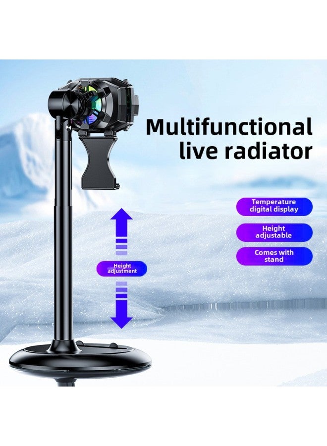 X107 Mobile Phone Radiator Semiconductor Refrigeration Back Clip Digital Display Z51 Universal Live Broadcast Bracket Game Cooling Artifact-Color:Z51 Liftable Live Broadcast Bracket  - Image 3