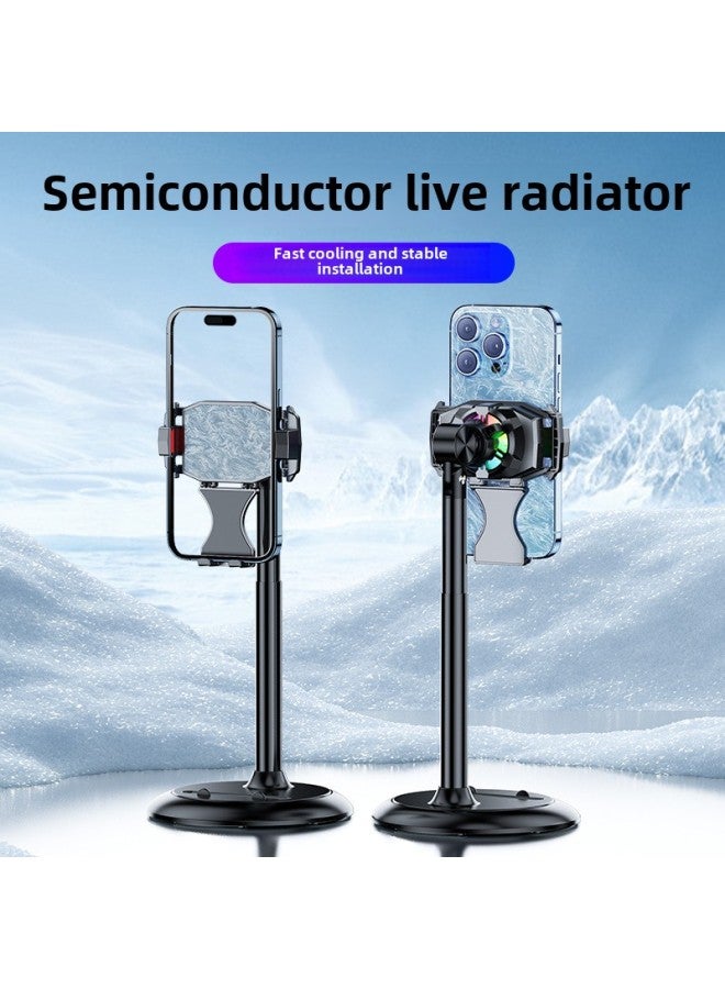 X107 Mobile Phone Radiator Semiconductor Refrigeration Back Clip Digital Display Z51 Universal Live Broadcast Bracket Game Cooling Artifact-Color:Z51 Liftable Live Broadcast Bracket  - Image 2
