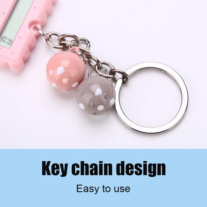 klarako Mini Calculator, Portable Cute Cookies Style Pocket Key Chain Calculator, Candy Color Digits Electronic Calculator with Silicone Buttons, 2 in 1 Calculator Key Chain - Image 3