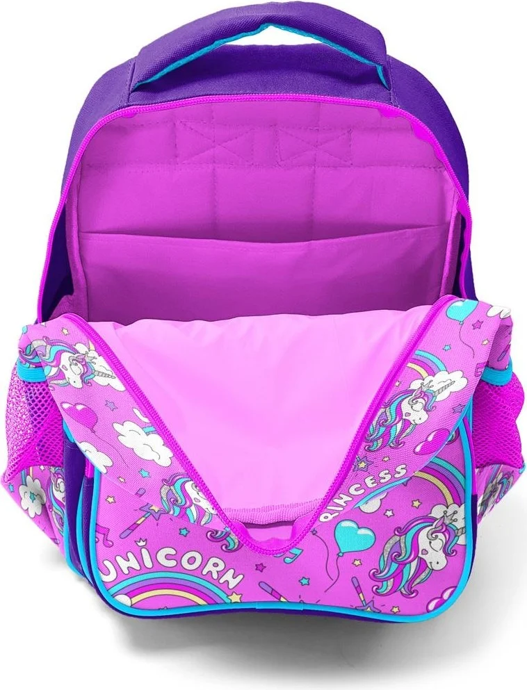 كورال هاي Kids Purple Light Pink Unicorn Patterned 3-Piece School Bag Set SET0123404