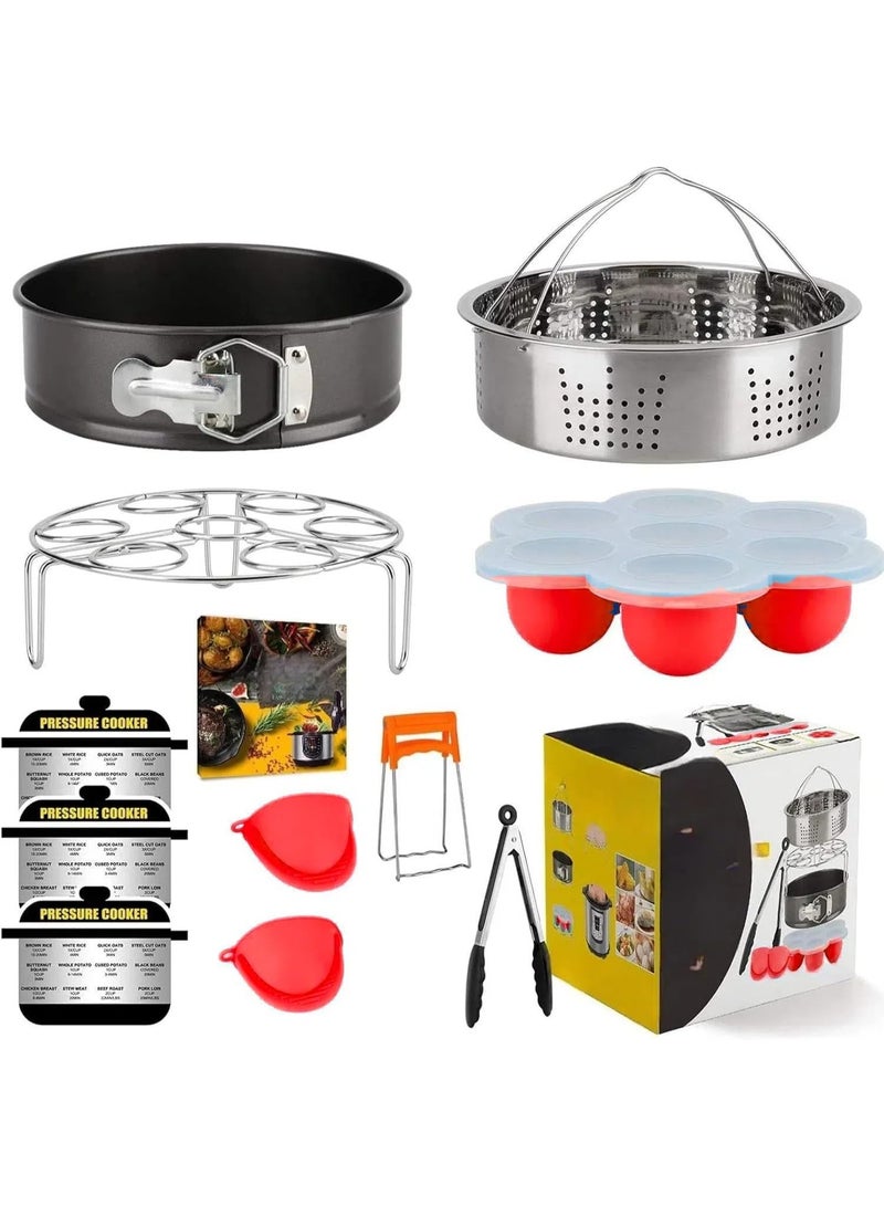 مجموعة إكسسوارات-مجموعة إكسسوارات-لإناء-إنستا-بوت، إكسسوارات متوافقة مع القدر الفوري مع سلة بخار صينية تشيز كيك البيض على البخار قفازات سيليكونية - Image 1