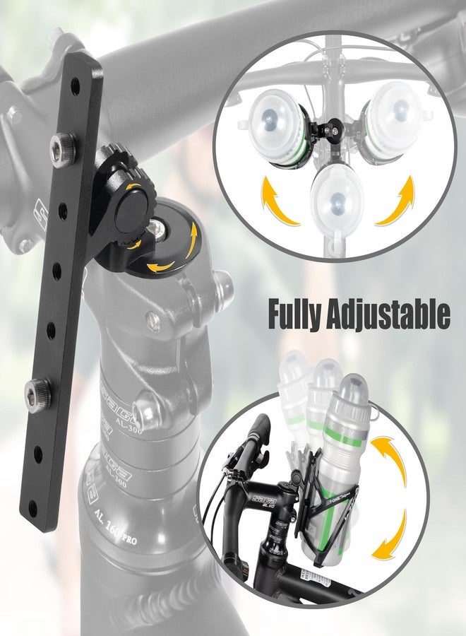 CyclingDeal Bike Bicycle Stem Mount Water Bottle Cage Adapter - Fully Adjustable for Bicycle Stem Top Cap - Premium Aluminum Alloy - for 1 Bottle Cage - Image 3
