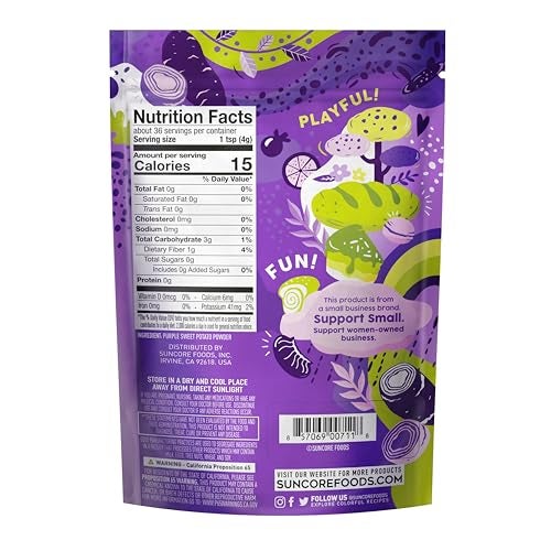 Suncore Foods Purple Sweet Potato Powder, Purple Food Coloring Powder, Gluten-Free, Non-GMO, 5oz (1 Pack) - Image 2