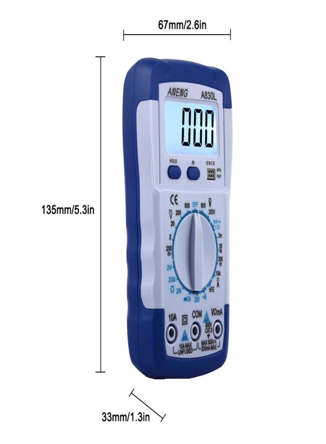 ANENG A830L Portable Digital Multitester Backlight Ammeter Voltmeter Handheld LCD Digital Multimeter Current Tester - Image 2