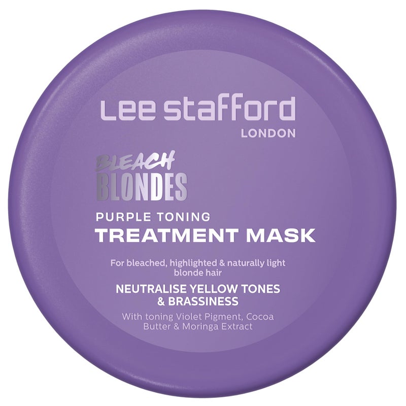 Lee Stafford Purple Toning Hair Mask | Bleach Blonde Treatment Mask - Violet Conditioning Cream, Hydrating, Neutralize & Remove Brassy & Yellow Tones, Great for Colored, Silver, & Grey Hair, 200ml - Image 1