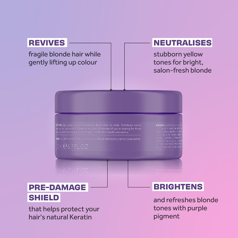 Lee Stafford Purple Toning Hair Mask | Bleach Blonde Treatment Mask - Violet Conditioning Cream, Hydrating, Neutralize & Remove Brassy & Yellow Tones, Great for Colored, Silver, & Grey Hair, 200ml - Image 3