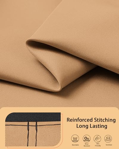 Slohif Reversible Server Apron 6 Pockets - Waist Apron for Waitress Women Khaki Half Serving Short Apron for Waiter Bistro Bar Restaurant Kitchen Accessories - Image 4