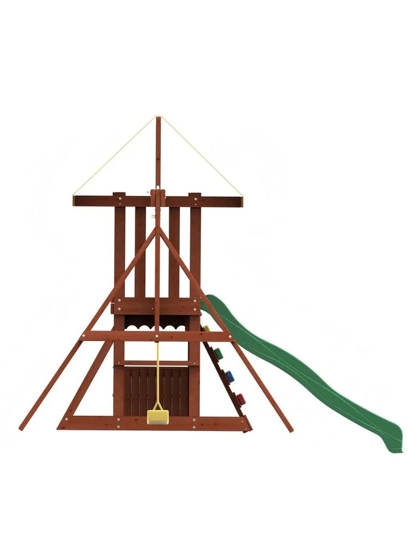 kiddoro مجموعة swings كيدورو مايتي جانجل - مجموعة ألعاب خارجية مع swings، منزلق، جدار تسلق وبيت لعب للأطفال - Image 2