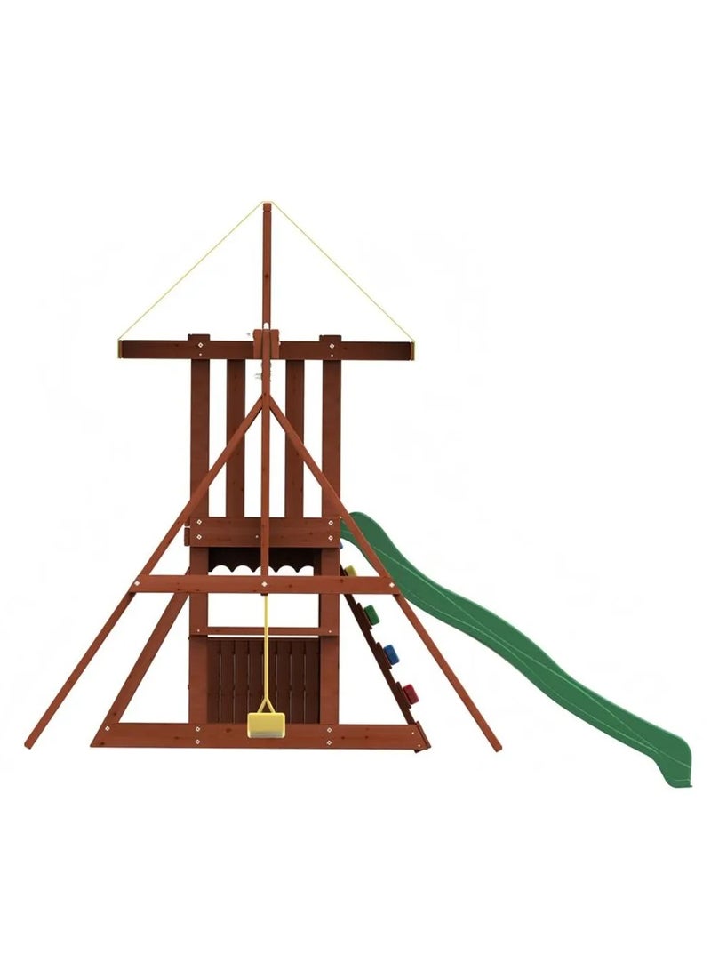 kiddoro مجموعة swings كيدورو مايتي جانجل - مجموعة ألعاب خارجية مع swings، منزلق، جدار تسلق وبيت لعب للأطفال - Image 3