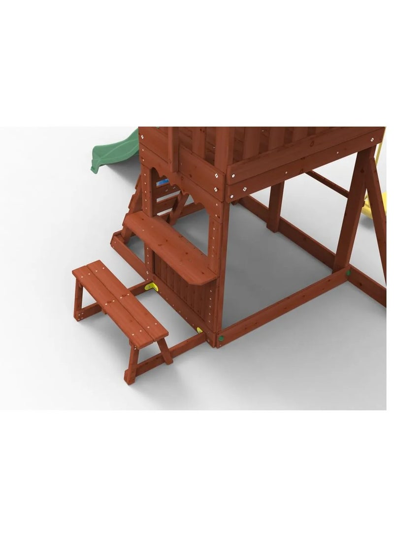kiddoro مجموعة swings كيدورو مايتي جانجل - مجموعة ألعاب خارجية مع swings، منزلق، جدار تسلق وبيت لعب للأطفال - Image 5