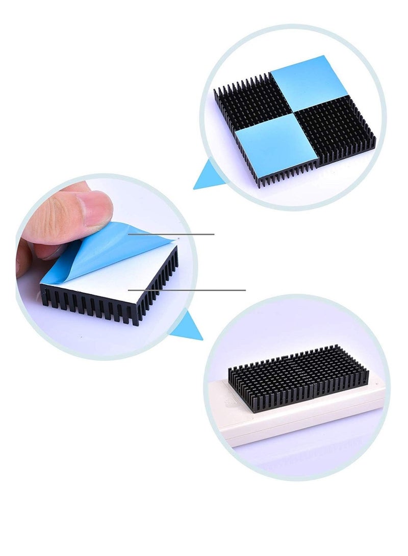 KASTWAVE 40mm Heatsink Kit 40x40x11mm + 3M 8810 Thermal Conductive Adhesive Tape, Cooler Heat Sink for Cooling 3D Printer Motor, TEC1-12706 Thermoelectric Peltier 40mmx40mmx11mm Black (10) - Image 3