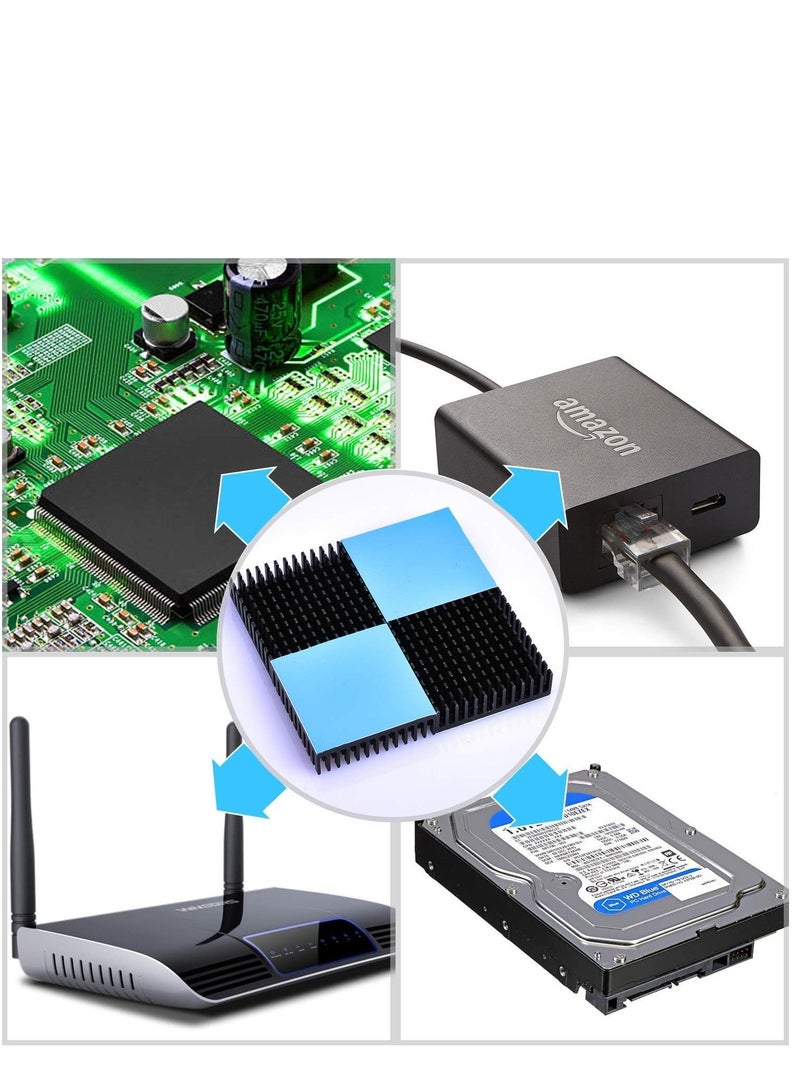 KASTWAVE 40mm Heatsink Kit 40x40x11mm + 3M 8810 Thermal Conductive Adhesive Tape, Cooler Heat Sink for Cooling 3D Printer Motor, TEC1-12706 Thermoelectric Peltier 40mmx40mmx11mm Black (10) - Image 2