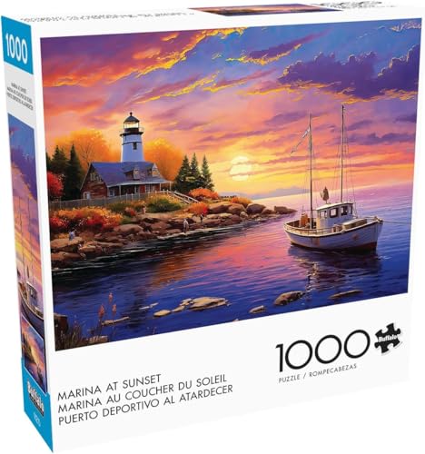 Buffalo Games Imagine It Marina at Sunset 1000 Piece Jigsaw Puzzle for Adults Challenging Puzzle Perfect for Game Nights Finished Size is 2675 x 1975 - Image 1