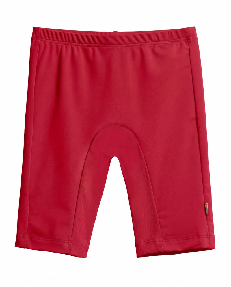 City Threads Girls and Boys Swim Jammers UPF 50+ Made in USA, Kids Swim Shorts for Team Practice and More (Red, 2T) - Image 1