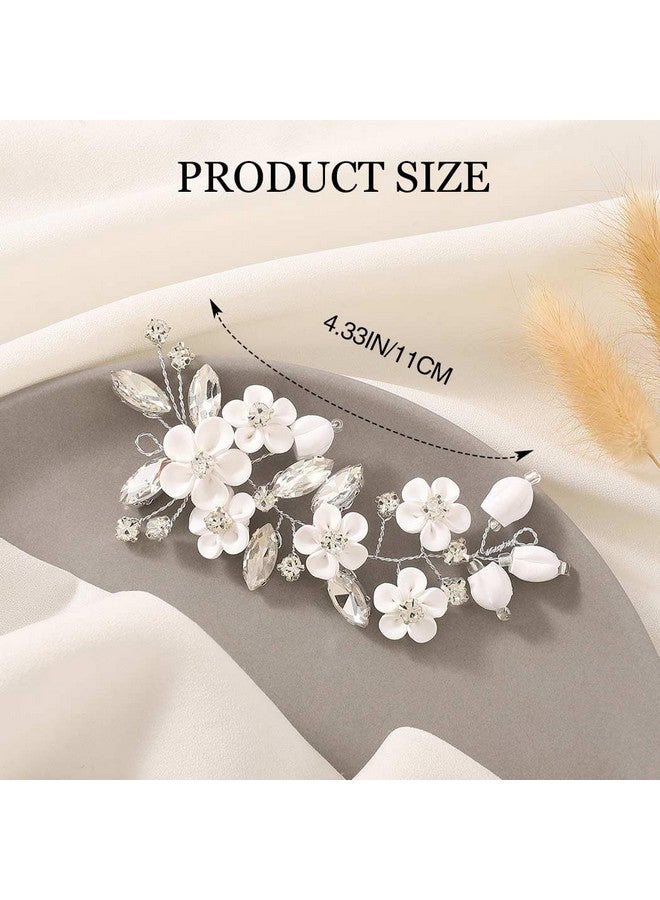 GORAIS Flower Bride Wedding Hair Vine Silver Crystal Bridal Hair Piece Hair Accessories For Women And Girls - Image 2