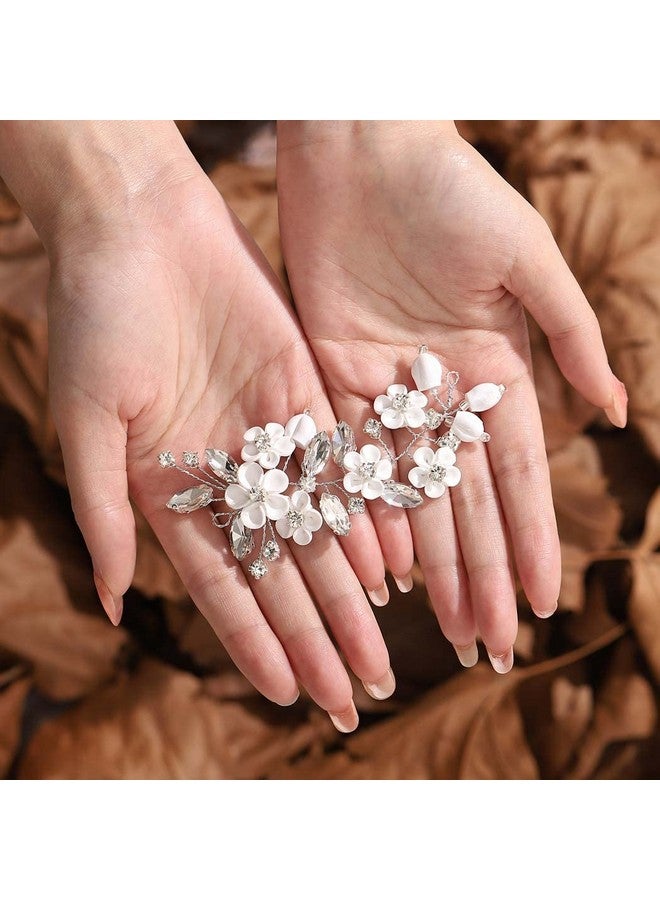 GORAIS Flower Bride Wedding Hair Vine Silver Crystal Bridal Hair Piece Hair Accessories For Women And Girls - Image 5