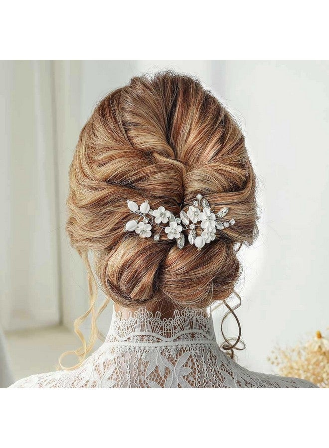 GORAIS Flower Bride Wedding Hair Vine Silver Crystal Bridal Hair Piece Hair Accessories For Women And Girls - Image 1