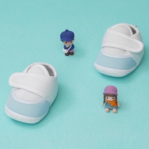 Neska Moda 6 To 12 Months Baby Boys & Baby Girls Cute Soft Cotton Pre-Walker Sports Booties (White,Blue)-BT4705 - Image 5