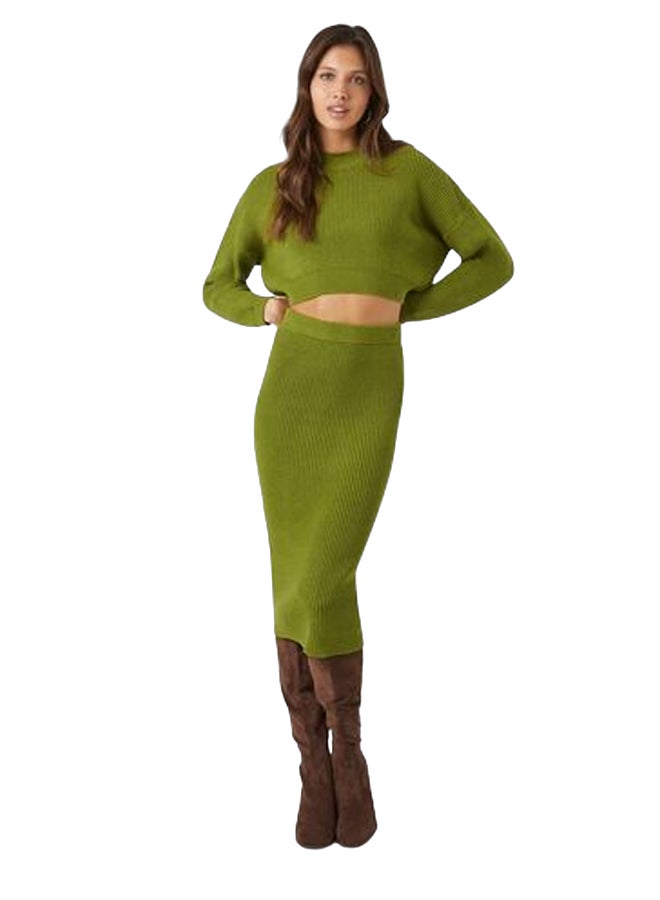 FOREVER 21 Cropped Sweater & Skirt Set  - Image 1