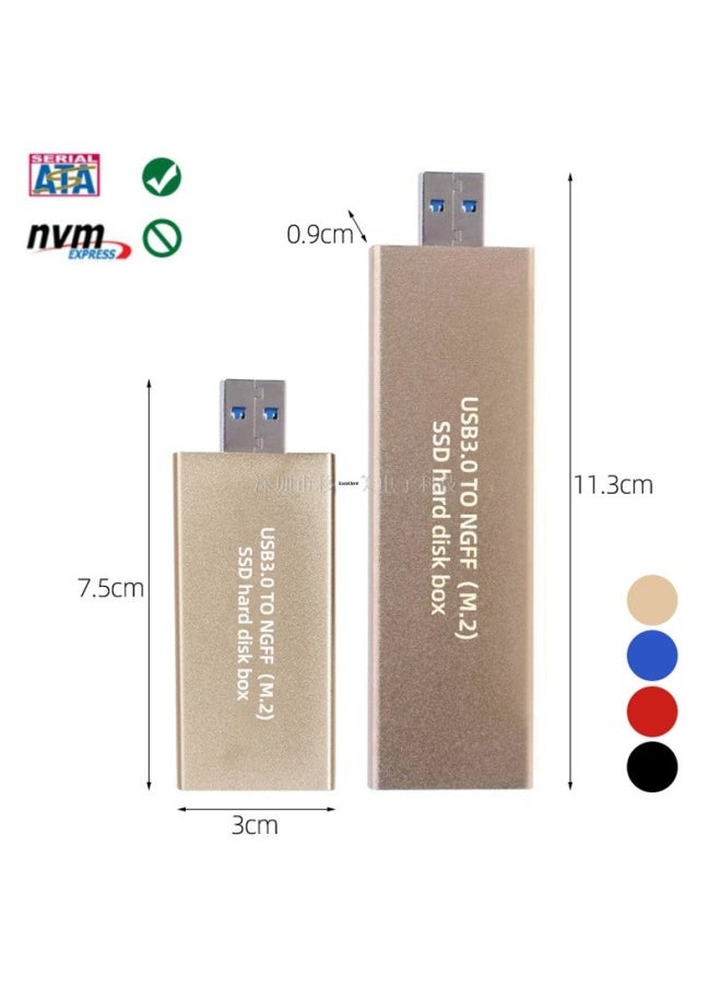 M.2 2280 2242 In-line Hard Disk Box NGFF To Usb3.0 Solid State Ssd External Box Sata Protocol-Color:Adapter Card Only, No Shell
