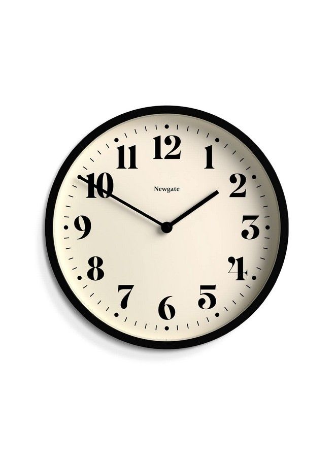 NEWGATE Number Four Modern Wall Clock Small Wall Clocks Round Clock Kitchen Clock Clocks For Living Room Office Clock Contemporary Case Minimalist Dial (Black) - Image 1