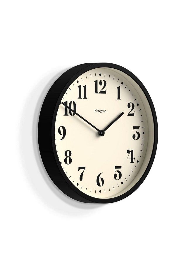 NEWGATE Number Four Modern Wall Clock Small Wall Clocks Round Clock Kitchen Clock Clocks For Living Room Office Clock Contemporary Case Minimalist Dial (Black) - Image 4