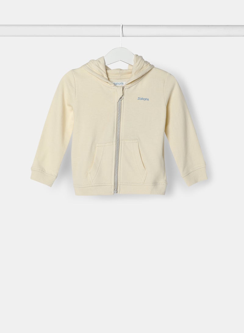 Zarafa casual hooded zip through beige 