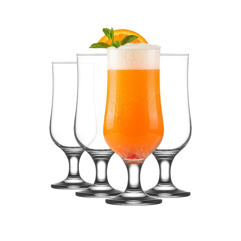 LAV Hurricane Glasses Set of 413 oz Pina Colada Tall Cocktail Glasses Sangria Mojito Milkshake Juice Tropical Drinks Tulip Drinking Cups Dishwasher Safe Glassware Set