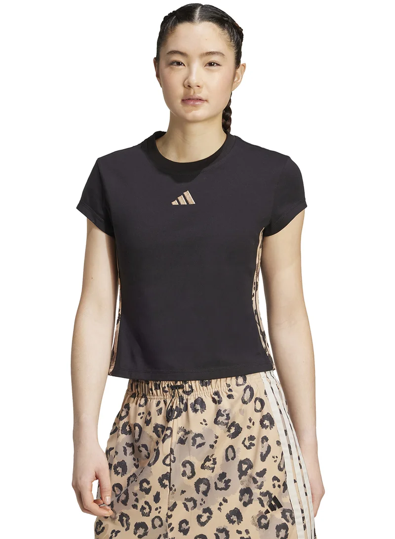 adidas Animal Print 3-Stripes T-Shirt