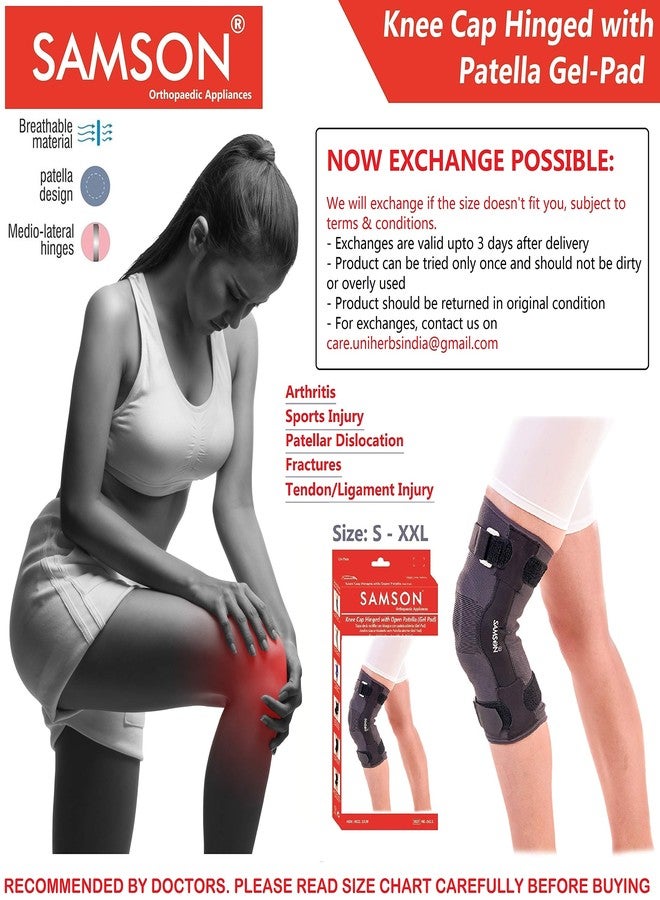 Samson Orthotics Knee Cap Hinged with Patella Gel Pad - For Arthritis, Sports Injury, Joint Pain Relief, Knee Stabilizer & Support (For Women & Men) (SIZE : LARGE) - Image 3