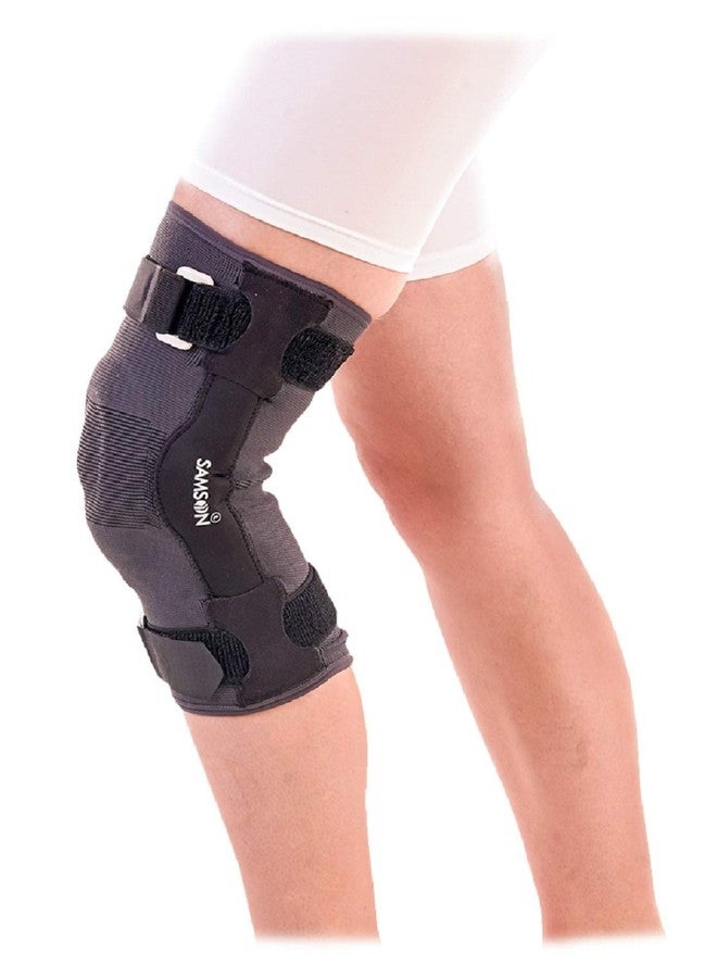 Samson Orthotics Knee Cap Hinged with Patella Gel Pad - For Arthritis, Sports Injury, Joint Pain Relief, Knee Stabilizer & Support (For Women & Men) (SIZE : LARGE) - Image 1