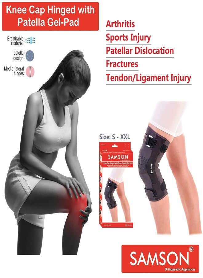 Samson Orthotics Knee Cap Hinged with Patella Gel Pad - For Arthritis, Sports Injury, Joint Pain Relief, Knee Stabilizer & Support (For Women & Men) (SIZE : LARGE) - Image 2