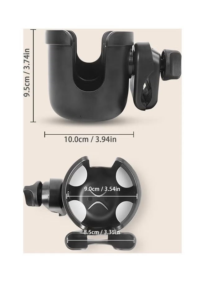 LO.BABY.VE - Stroller Cup Holder with Phone Holder, Bike Cup Holder, Universal Cup Holder for Uppababy Nuna Doona Strollers, 2-in-1 Cup Phone Holder for Stroller, Bike, Wheelchair, Walker, Scooter - Image 1