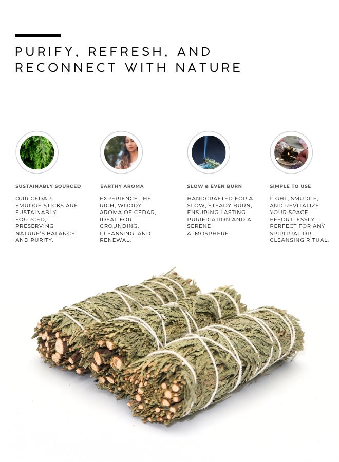 AWAFI MILL Cedar Smudge Stick | Hand-Tied Evergreen Bundle - Pack of 3 Stick - Image 5
