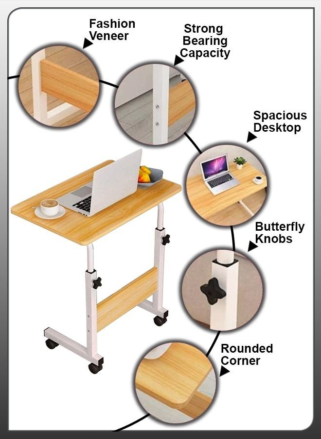 DBLEW Adjustable Desktop Computer Mobile Laptop Desk Home And Office Desks For Work and Study Moveable Portable Coffee Bedside Table - Image 2