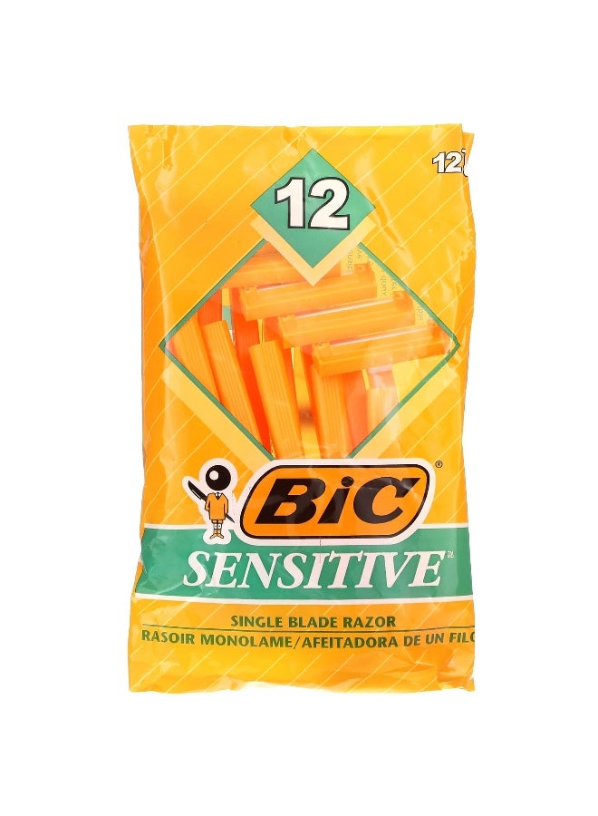 Bic بيك، حساسة، شفرات حلاقة أحادية الاستخدام، 12 شفرة - Image 1