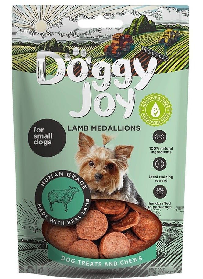 DOGGY JOY Lamb Medallions Dog Treats 55g 