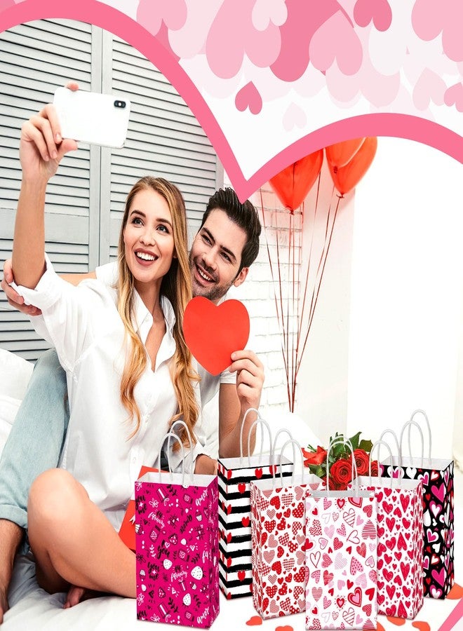 Chivertion 150 Pieces Valentine's Day Paper Gift Bags with Handle Valentines Goody Candy Bags Valentines Day Treat Bags for Valentines Day Party Favors Gift Wrapping Supplies - Image 5